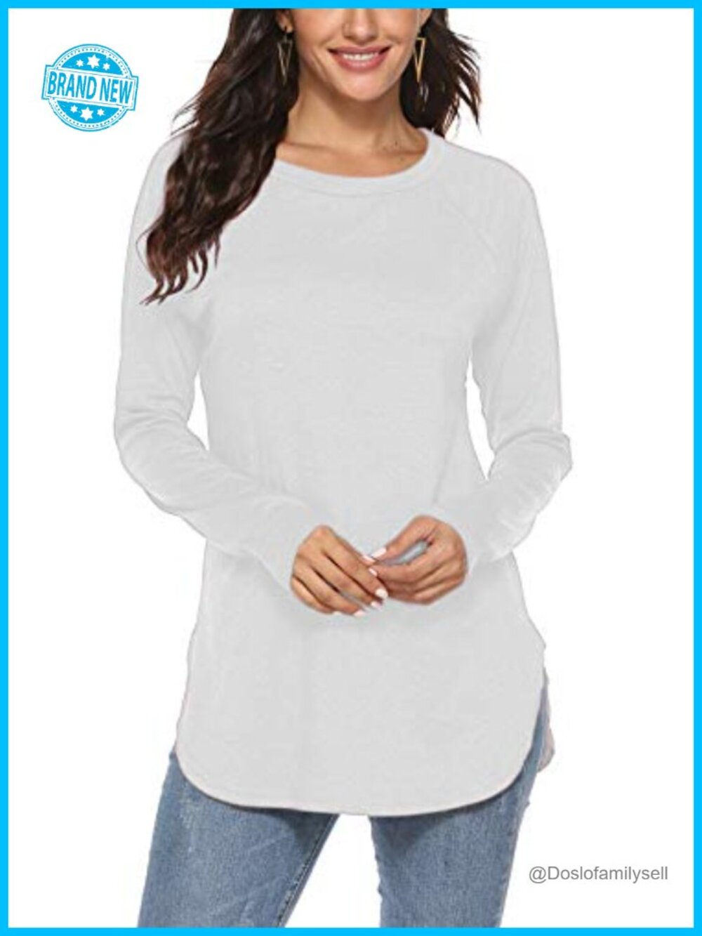 Women's Batwing Long Sleeve Loose Tunic Top Casual Dolman T Shirt